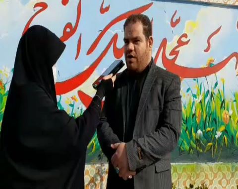 مصاحبه خبرنگار سایت تبار و خبرنگار هیأت اخلاص آموزشگاه در مراسم حسینیه بی نشان